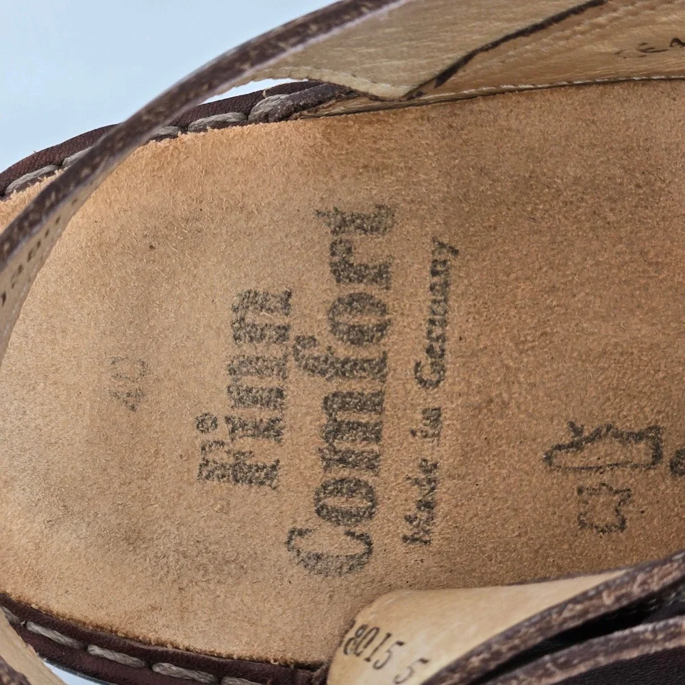 Finn Comfort Baltrum Brown Leather Triple Strap Comfort Men's Sandal EU 40 US 7